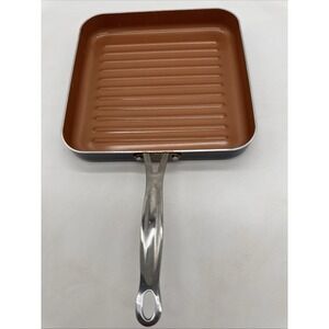 Gotham Steel Pro Premium 10" Ribbed Square Fry Pan titanium & ceramic non stick
